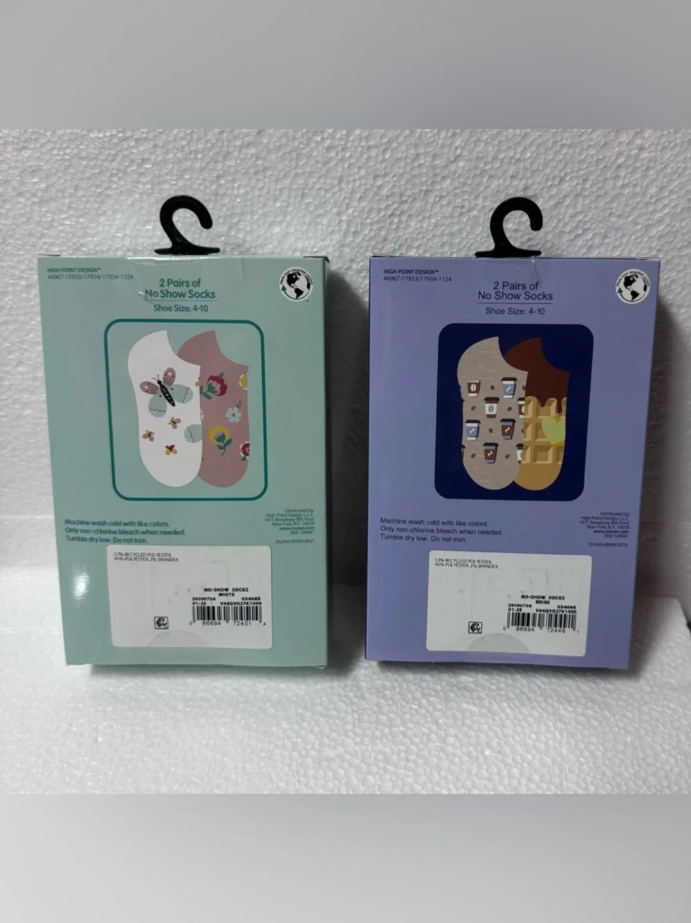 Happy Mother's Day No-Show Socks - Mint & Navy - Pack of 2